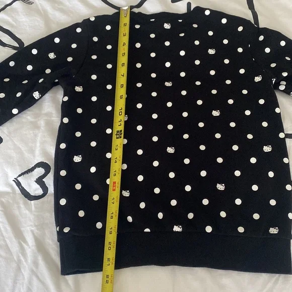 Hello Kitty Black Polka Dot Kids Sweatshirt - Picture 8 of 11